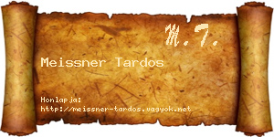 Meissner Tardos névjegykártya